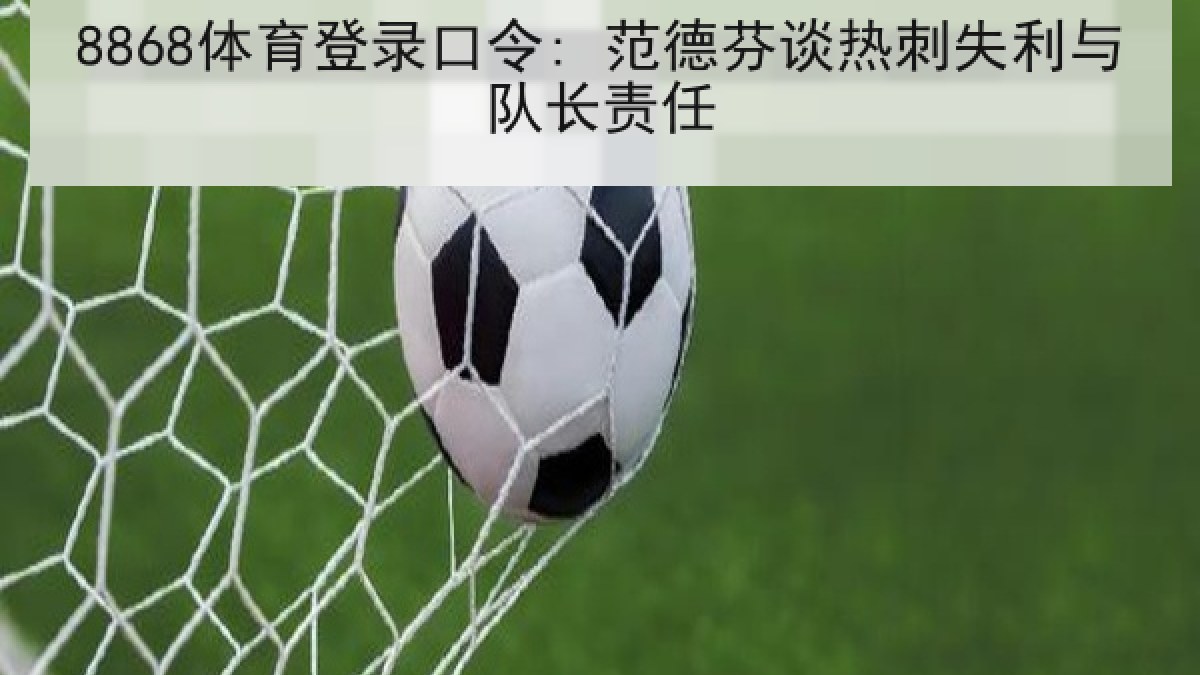 8868体育登录口令: 范德芬谈热刺失利与队长责任